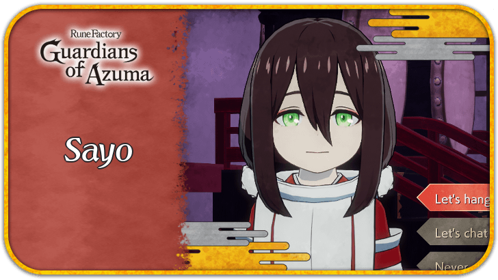 Rune Factory Guardians of Azuma (RFGoA) How to Unlock Sayo and Favorite Gifts