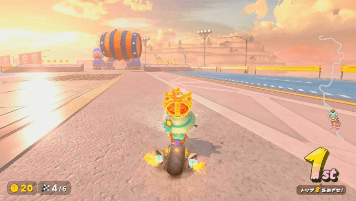 Mario Kart World - Mecha Donkey Kong Throws Barrels