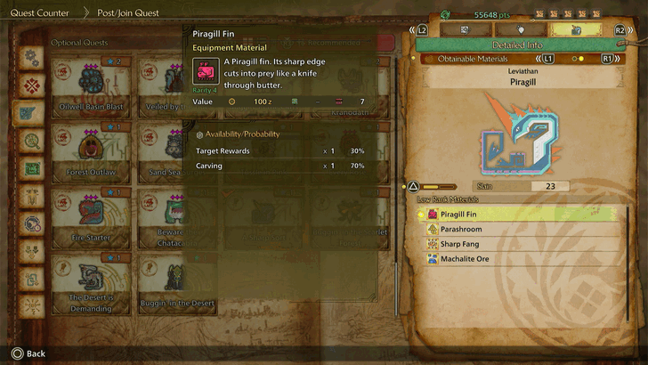 Piragill Fin Optional Quest