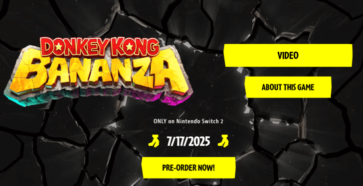 DK Bananza on Nintendo Website