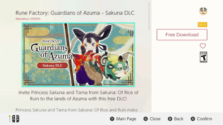 Sakuna DLC Nintendo eStore