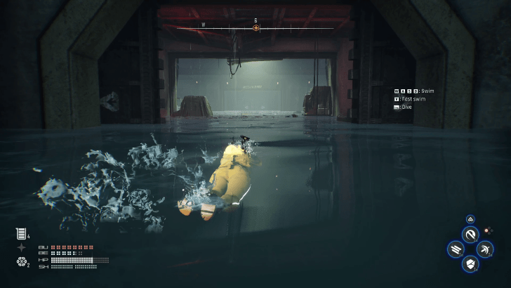 Swim towards the Train Graveyard