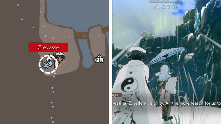 Glide on the Wind Current Near Crevasse Teleport Point