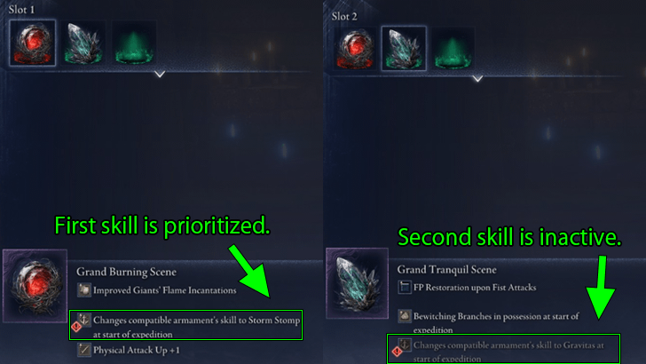 Used to Switch Relic Skill Priorities