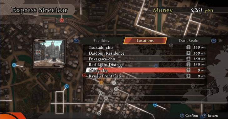 Raidou Remastered - Fast travel to Ginza-Cho