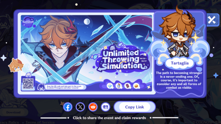 Genshin - Share to Get Tartaglia Support