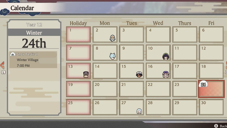 Snow Festival Calendar