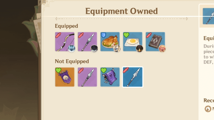 Genshin - Upgrade Equipment