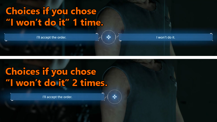 Effects of Choosing I won
