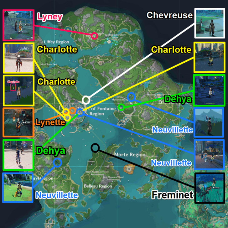 Genshin - Fontaine Anecdote Locations