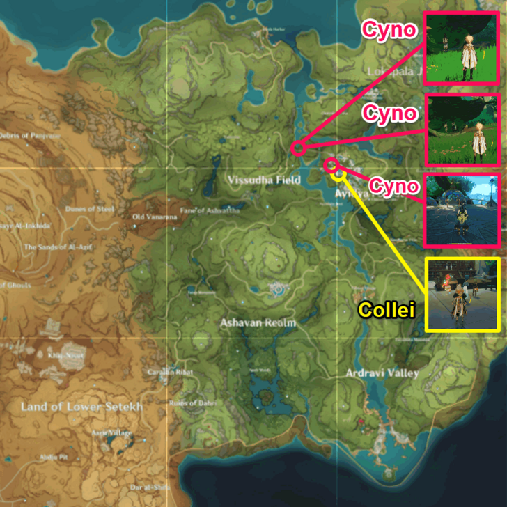 Genshin - Sumeru Anecdote Locations