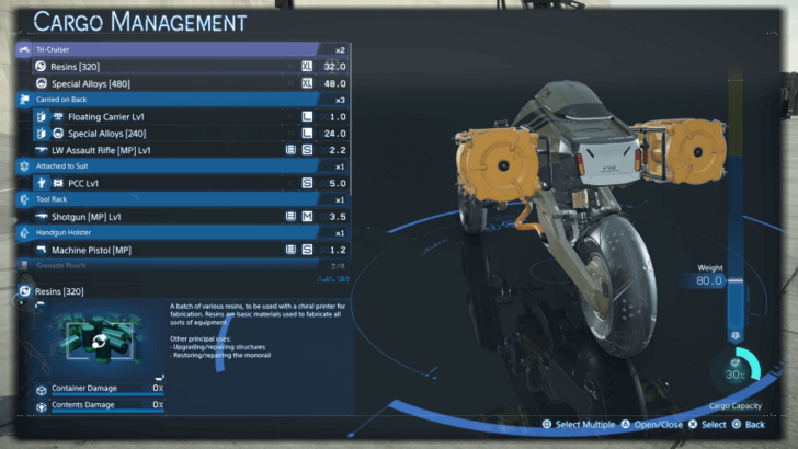 Death Stranding 2 Tri-Cruiser Cargo Management