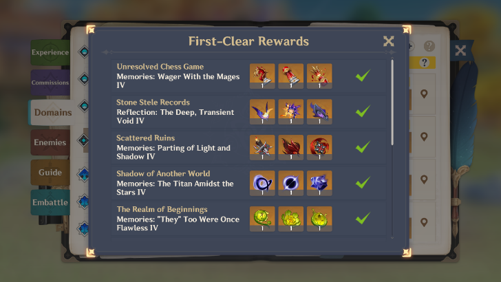 Genshin - First-Clear Rewards for Weekly Bosses