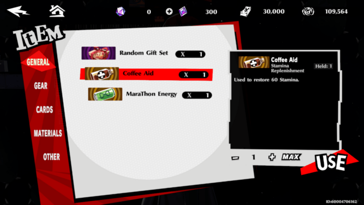 Stamina Recovery Items