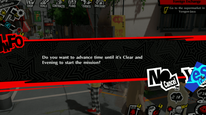 Persona 5 Phantom X - Foreign Exchange Mission Guide - Head to Yongen-Jaya During Evening