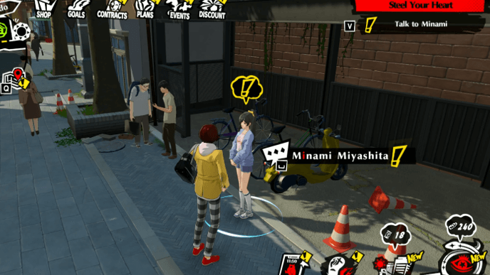 Persona 5 Phantom X - Steel Your Heart Mission Guide - Speak With Minami Near The Motorcycles