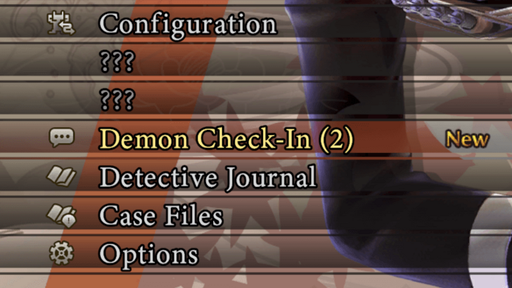 Demon Check-In Menu