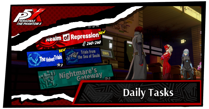 persona 5 Phantom X - Daily  Tasks