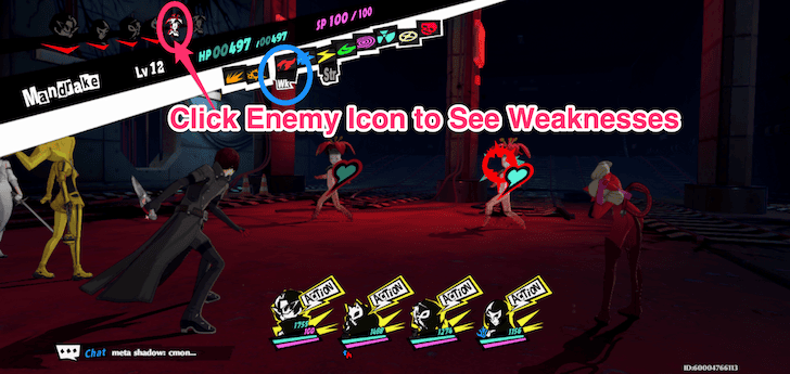 P5X Click Enemy Icon to View Weakness Details