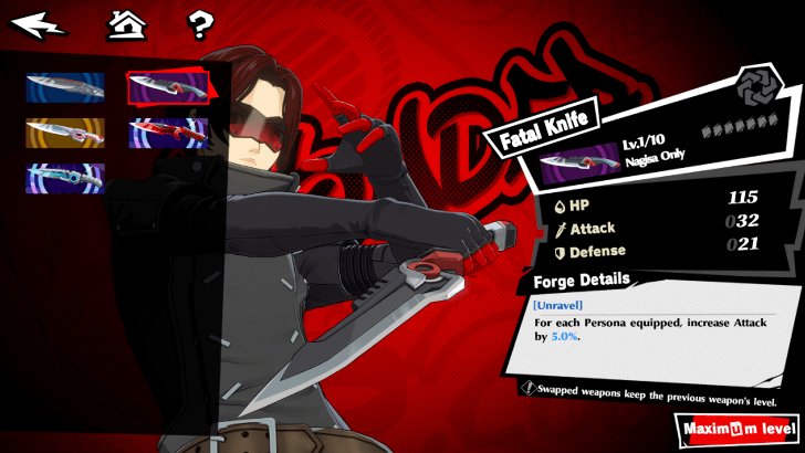 Persona 5 X - Weapons are Locked to Specific Characters