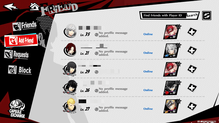 Persona 5 Phantom X - Add Friends