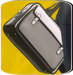 P5X - Gray Leather Shoulder Bag