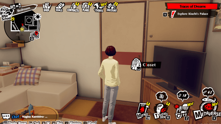 Persona 5 X - Access the Closet at Home