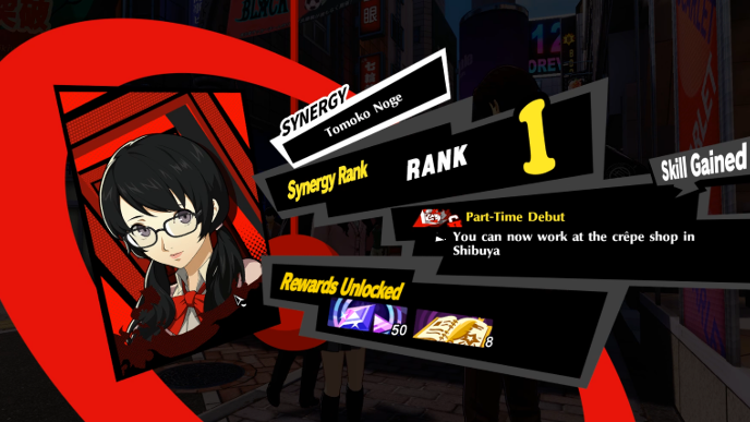 Persona 5 Phantom X - Part-Time Dreamer Mission Guide - Tomoko Noge Synergy Rank Up