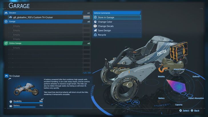 Store Vehicle in a Garage