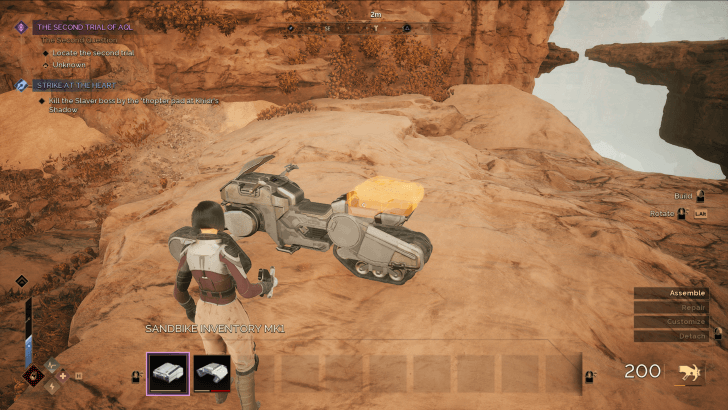 Attach the Sandbike Inventory Mk1