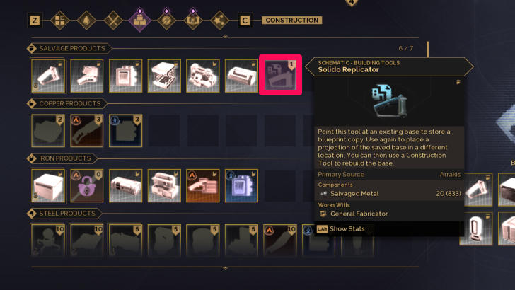 Solido Replicator in Research Menu