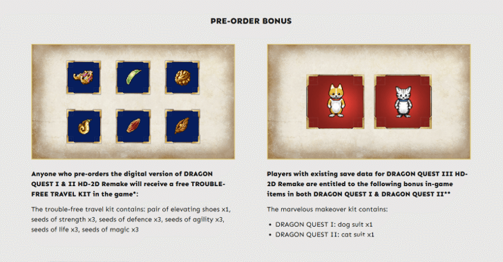 Pre Order Bonuses