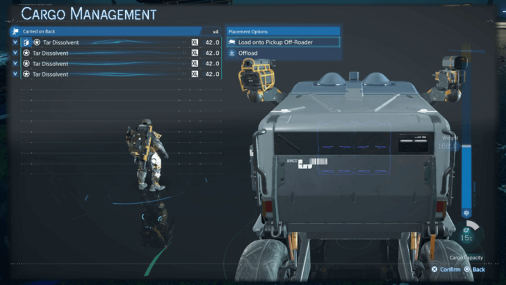 Death Stranding 2 Tar Dissolvent Cargo