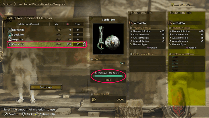 50 Oricalcite to Fully Upgrade Rarity 8