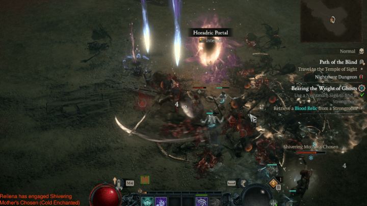 Defeat enemies to make the horadric portal spawn