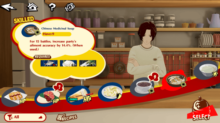 Persona 5 Phantom X - Food Buffs