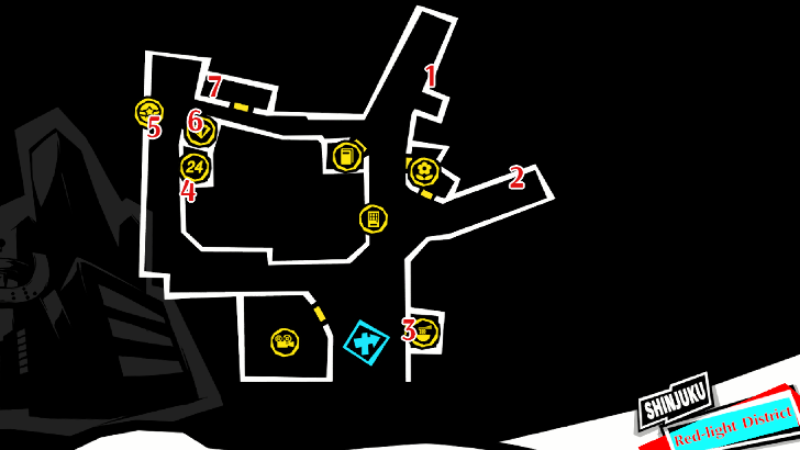 P5 Phantom X - Shinjuku Tabby Cat Locations Marked