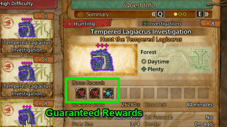MHWilds Guaranteed Rewards