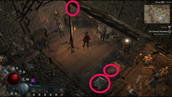 Place the 3 Relics at Cerrigar