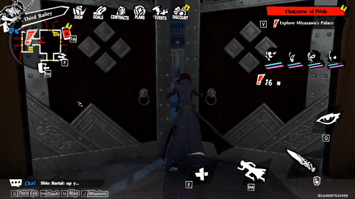 Advance to the next courtyard and open the left door