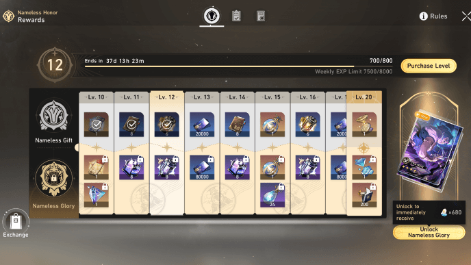 Honkai Star Rail - Battle Pass Screen