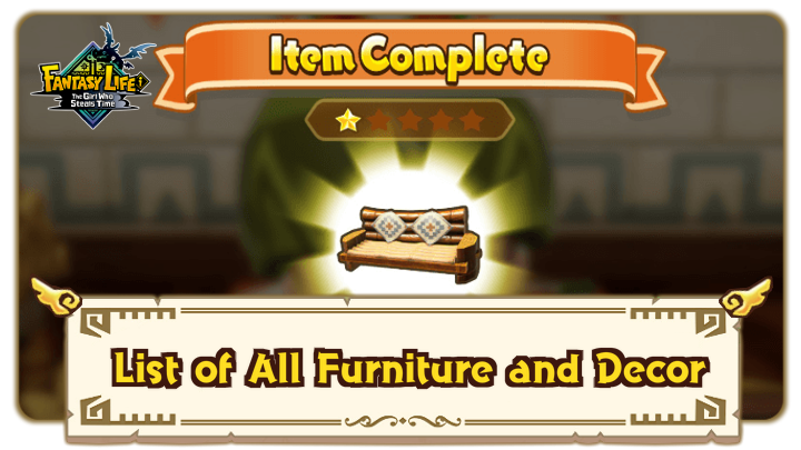 Fantasy Life i - List of All Furniture and Decor