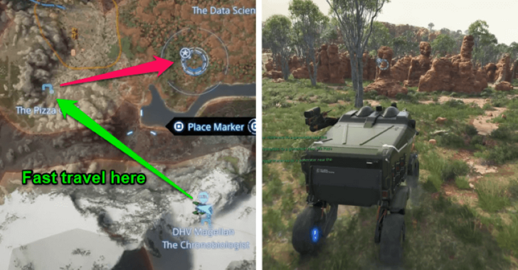 Death Stranding 2 Fast Travel to Pizza Chef