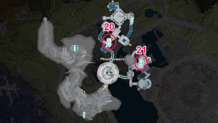 Minos Sewers Beacon Locations