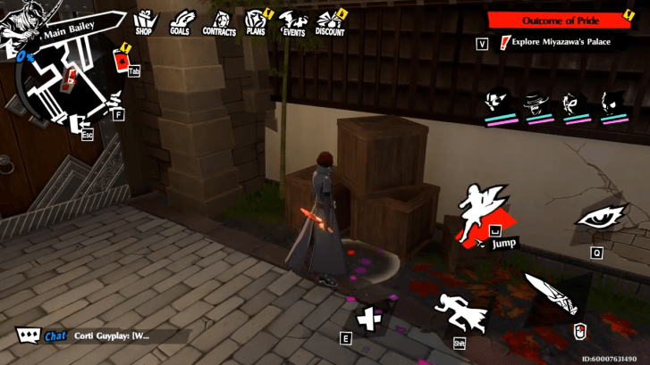 Jump on top of the boxes and run through the houses to make it to the castle.