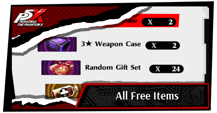 Persona 5 X All Free Items