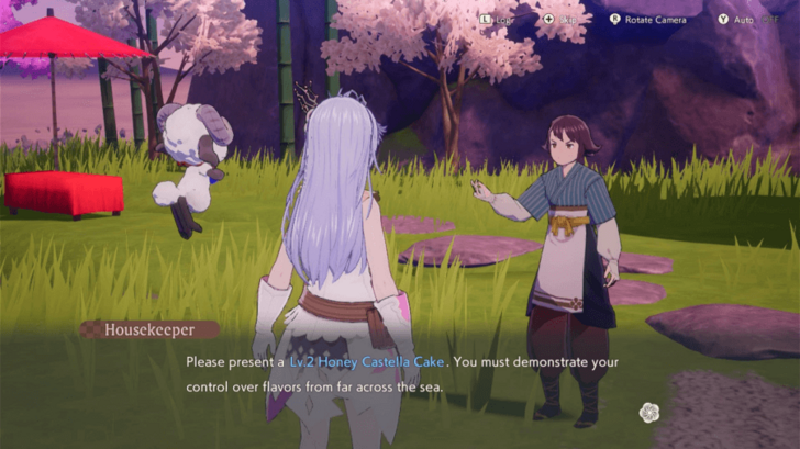 Sage of Sweets asking for Lv. 2 Honey Castella Cake