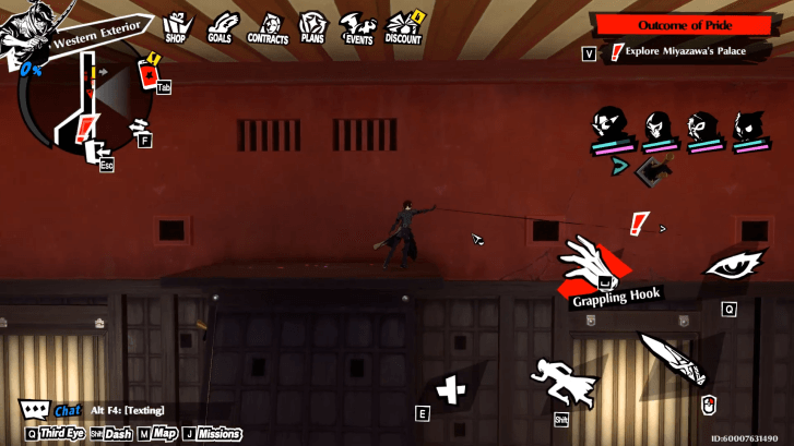 In the Western Exterior use the Grappling Hook to go to the next area