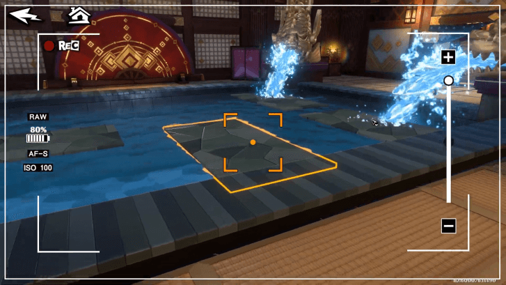 Use the first camera to materialize the second camera. Then use the second camera to grow the boards on the pool.