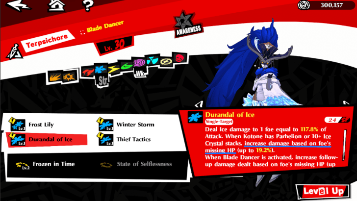 Persona 5 The Phantom X - Terpsichore skills